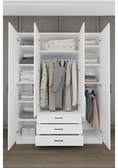 Yatak Odası Takımı 5 Parça %100 Mdf Gardırop Şifonyer Makyaj Masası Komodin Ytk03