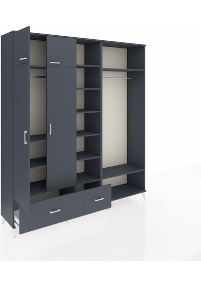Hyperion Dolap 12 Raflı 2 Çekmeceli 2 Askılı 220x44x243 Antrasit-antrasit/antrasit Antrasıt/antrasıt - Antrasıt Hyperion Dolap 12 Raflı 2 Çekmeceli 2 Askılı 220x44x243 Antrasit-antrasit/antrasit Antrasıt/antrasıt - Antrasıt