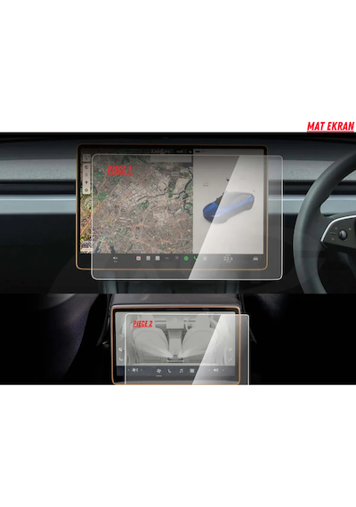 Tesla Model Y Juniper Multimedya Ve Arka Ekran Uyumlu Mat Ekran Koruyucu