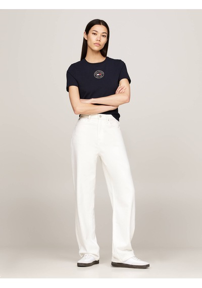 Tommy Hilfiger Kadın Logo T-shirt Lacivert-mavi