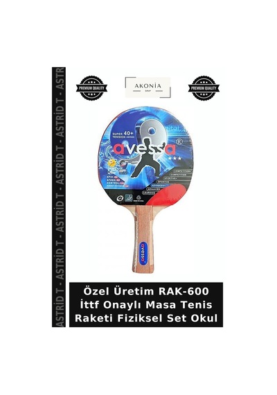 Özel Üretim Rak-600 İttf Onaylı Masa Tenis Raketi Fiziksel Set Okul