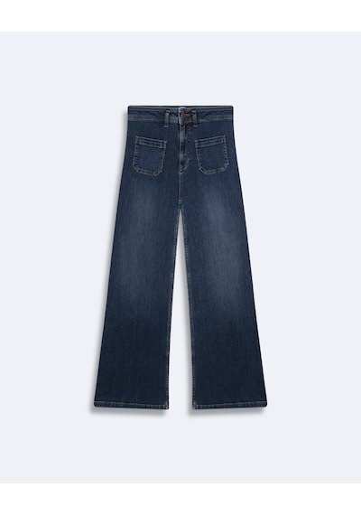 Ltb Wına Yüksek Bel Geniş Yaka Mavi Jean Pantolon Mavi 24 - 36