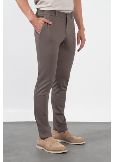 İmza Kahverengi Yan Cep Slim Fit Esnek Jogger Pantolon 1003260373