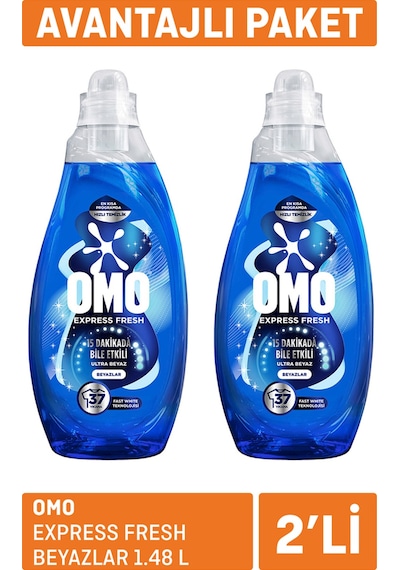 Omo Express Fresh Beyazlar 2 X 1.48 L 2'li Avantaj Paketi Mıchu