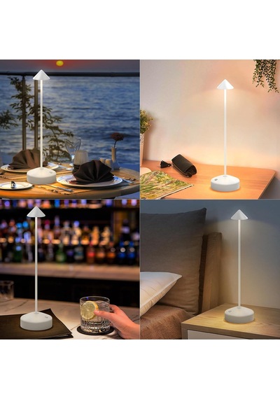 Alüminyum Led Pilli Masa Lambası, 2700k-6000k, Kısılabilir Led Masa Lambası, Kablosuz, Dokunmatik Kumanda, Ip54 Su Diğer
