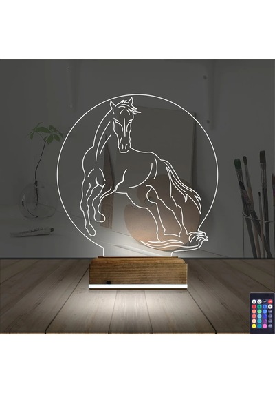 Luvivia At Tasarım 3d Lamba - Masa Gece Lambası Şeffaf