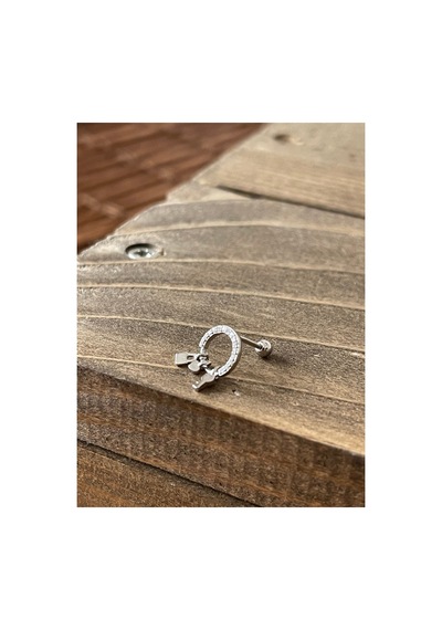 925 Ayar Gümüş Charm Sallantlılı Helix Tragus Kıkırdak Piercingi Gümüş Piercing