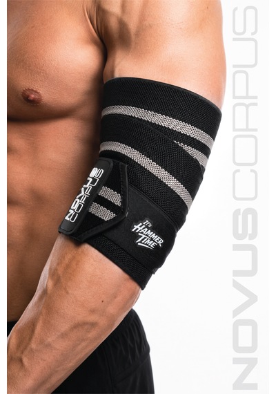 Fitness Dirsek Sargısı Sakatlık Önleyici Destekleyici Spor Dirseklik Elbow Wraps Crossfit Bandajı - 2 Adet - Siyah/gri Desen