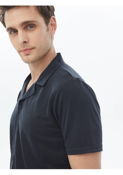 Kip Lacivert Regular Fit Casual Tişört Lacivert