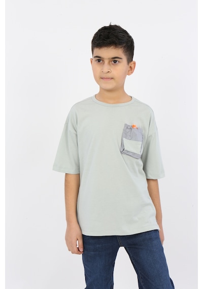 Toontoy Kids Toontoy Erkek Çocuk Göğsü Cepli Tişört Yeşil