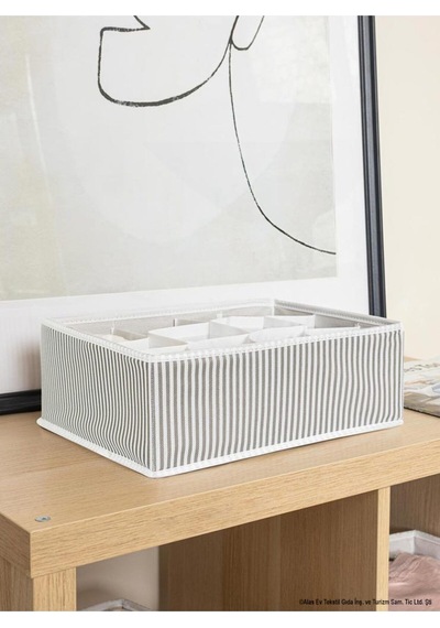 Çekmece Düzenleyici - Organizer - Hurç - Sepet Nefes Alabilen Kumaş 12 X 22 Beyaz Diğer