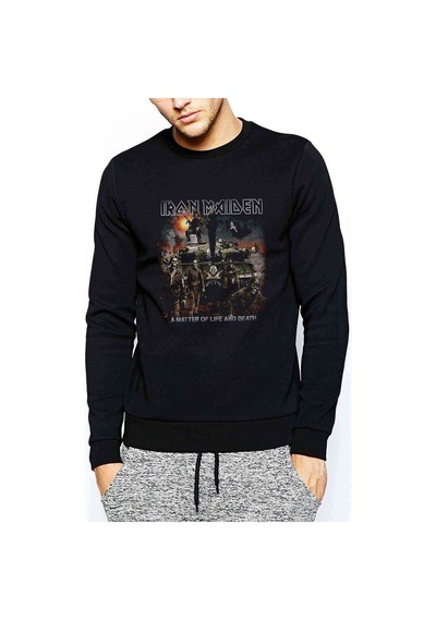 Maıden A Matter Of Baskılı Siyah Erkek Sweatshirt