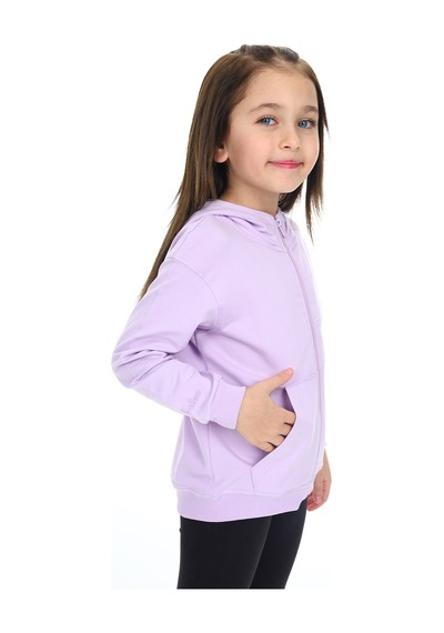 Toontoy Kız Çocuk Nakışlı Hırka Lila