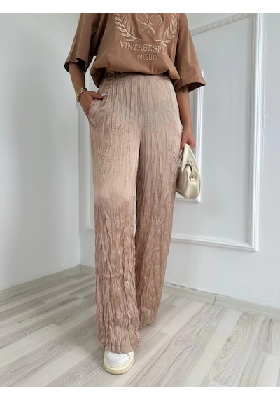 Keymoda Kadın Kraşlı Pantolon Bej Bej