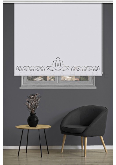 Stor Perde Lazer Kesim 601303 Beyaz Ev Ofis Mutfak Balkon Çocuk Odası Yatak Odası Salon Perdesi Beyaz