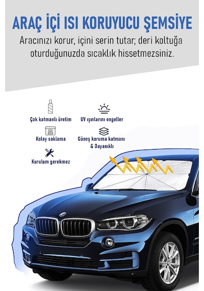 Hyundaı H -1 5 Camlıvan Select Araca Uygun Oto Ön Cam Güneşliği Şemsiye  - Numaratör