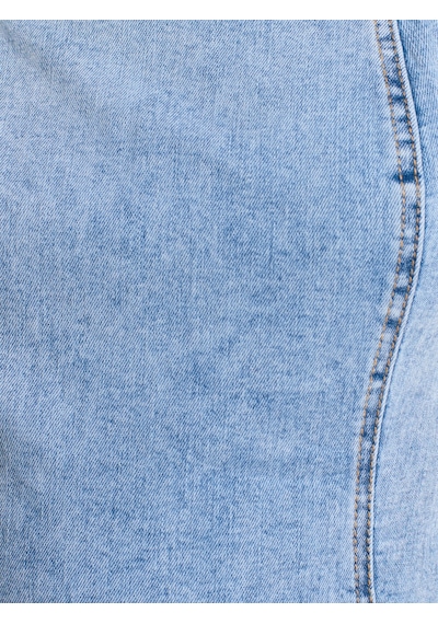 Dilvin 90563 Power Likra Ortaboy Denim Elbise-mavi Mavi