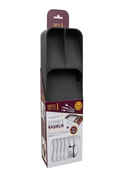 Deco Bella 50809 Çekmece Içi 5 Bölmeli Kaşıklık Beyaz Plastik Gri Diğer