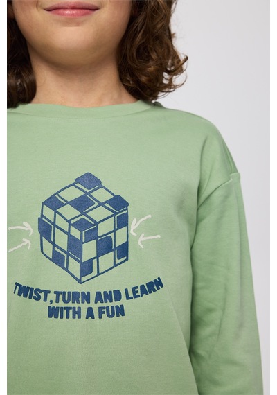 Panço Erkek Çocuk Ekose Desenli Yeşil Pijama Takımı