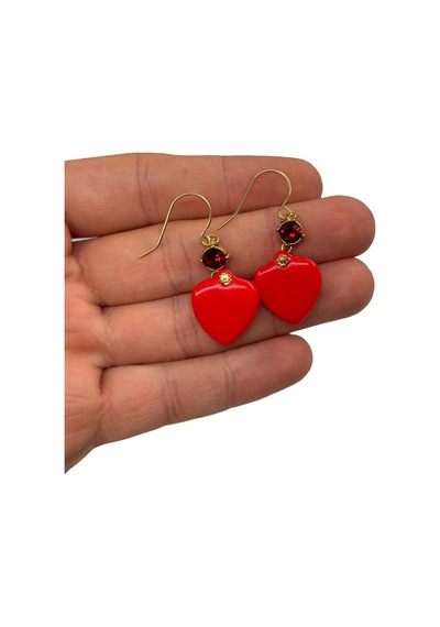 Boncuk Ay Küpe Şık Hediye Model 005609 Çok Renkli