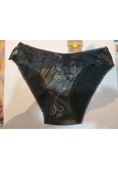 Papatya Dantel Detaylı Kadın Külot Slip V38 Siyah