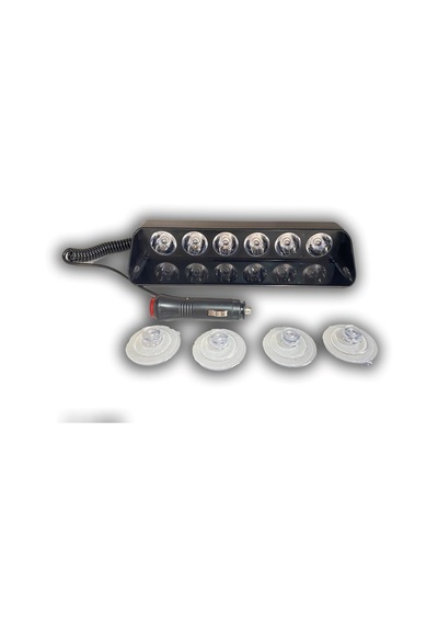 Eraks Araç Içi Vantuzlu Çakar Lamba Kırmızı - Mavi Renk 6 Led 12V