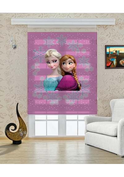 Perdecizade Enxboy Pembe Elsa Dijital Baskılı Zebra Perde-cocuk Odası-stor Perde Pz-408 Renkli
