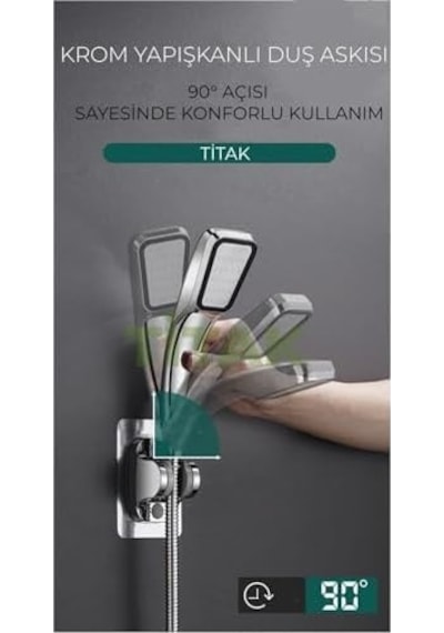 Krom Yapışkanlı Duş Askısı Siyah