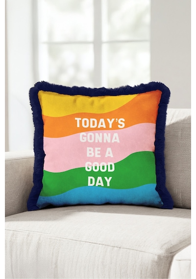 Renkli Yazılı Good Day Saçaklı Yastık Kılıfı - Enerjik Pop Art Mavi Lacivert Püsküllü Kırlent Kılıfı Derin Sahil Aura Renkli Yazılı Good Day Saçaklı Yastık Kılıfı - Enerjik Pop Art Mavi Lacivert Püsküllü Kırlent Kılıfı Derin Sahil Aura