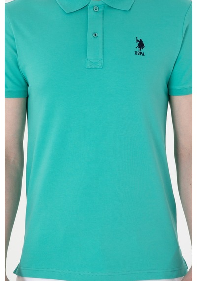 U.S. Polo Assn. Erkek Slim Fit Polo Yaka Mint Basic Tişört 50298011-VR090