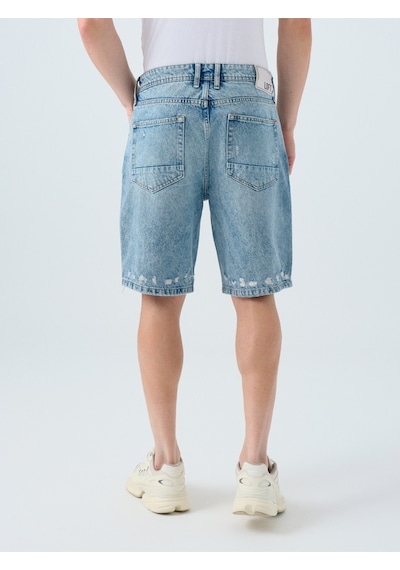 Lf2036216 Erkek Kot&kanvas Şort Oscar Lıght Wash Denim