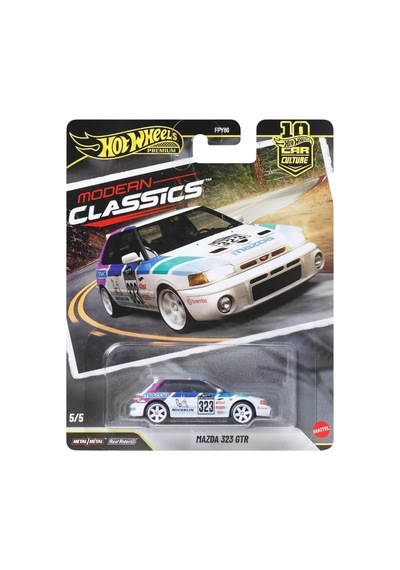 Hot Wheels Premium Mazda 323 Gtr - Car Culture Modern Classics Beyaz 1/64 Diecast Model Araba Çok Renkli