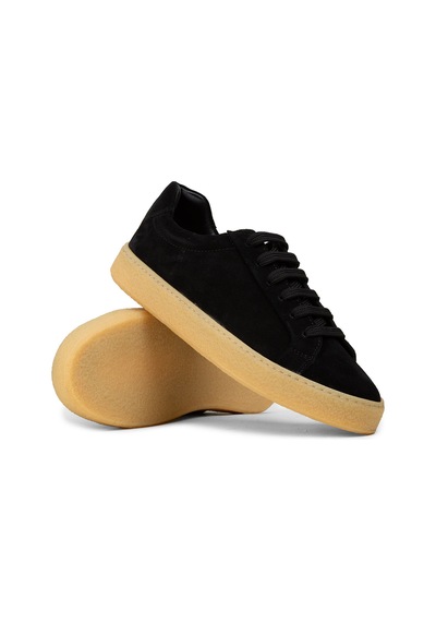 Deery Erkek Hakiki Süet Siyah Sneaker Ayakkabı - 02018msyhc04
