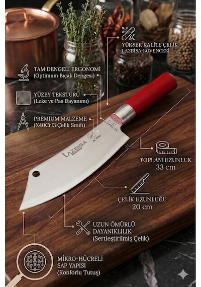 Red Craft Seri Mutfak Bıçak Seti Et Sebze Şef Bıçağı 4 Lü Mtf-271