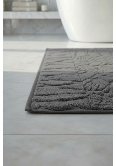 Grid Antrasit Ayak Havlusu - 70x130cm, 790gr, %100 Pamuk, Spa Ve Otel Banyo Paspası, Günlük Kullanıma Antrasit