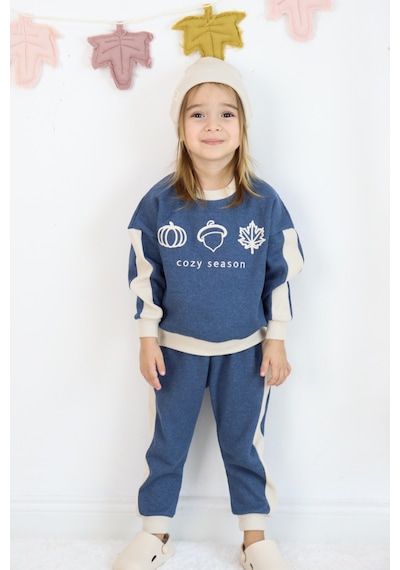Miababy Cozy Nakış Baskılı 3lü Takım Mavi