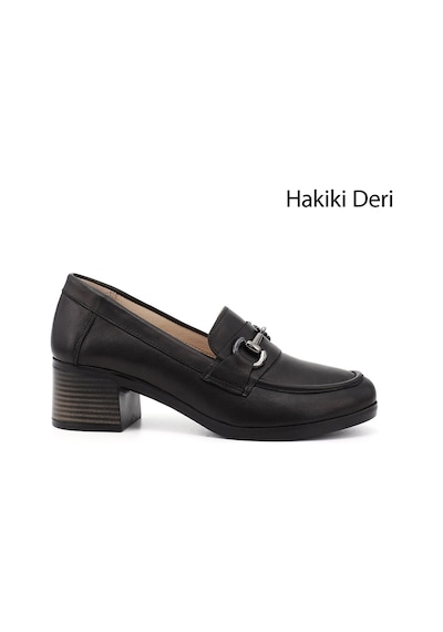Gönderi(R) Gönderi R Kadın Siyah Kısa Kalın Topuklu Hakiki Deri Ayakkabı Ddza55945536 siyah