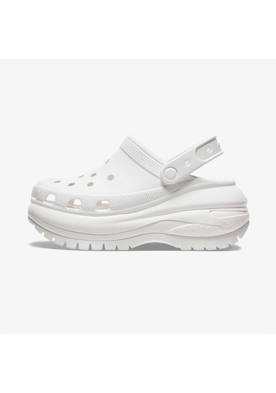 Crocs Classic Mega Crush Kadın Beyaz Terlik Düz 207988 BEYAZ Beyaz