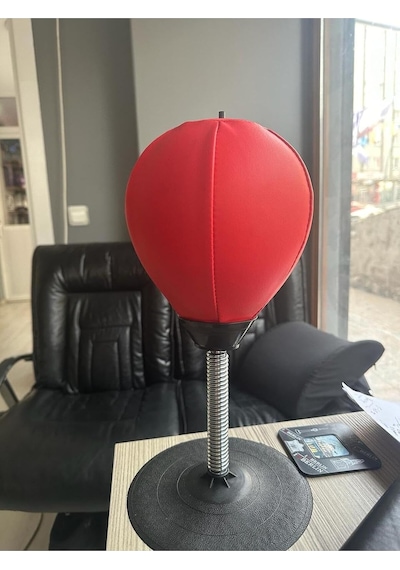Leyaton Kırmızı Punching Ball Masa Üstü Pencikbol Topu, Tek Ebat, Mspckblkrmz, Kırmızı Çok Renkli