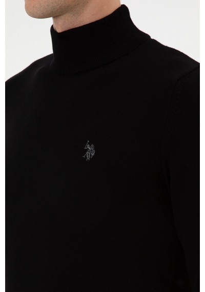 U.S. Polo Assn. Erkek Slim Fit Boğazlı Siyah Basic Kazak 50313712-VR046 U.S. Polo Assn. Erkek Slim Fit Boğazlı Siyah Basic Kazak 50313712-VR046