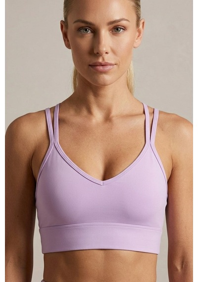 Aura Collections Çapraz İp Askılı Çıkarılabilir Pedli Sporcu Sütyeni Bralette Mor