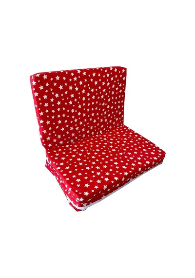 Katlanır Çocuk Yatağı Sünger Yatak Çocuk Oyun Minderi 60x120-4 Cm Kırmızı Yıldız
