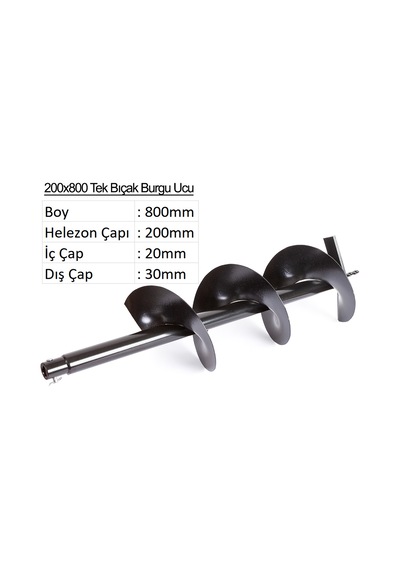 Tek Bıçak Toprak Burgu Ucu YP-TB-200x800 mm
