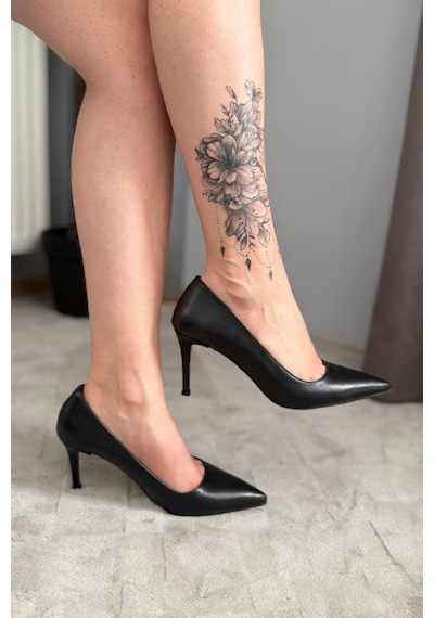 Preshley Kadın Adel Siyah Cilt İnce Topuklu Stiletto Siyah