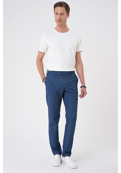 Efor Comfort Fit Kırçıllı Beli Lastikli Gece Mavisi Jogger Pantolon P 1176 Mavi