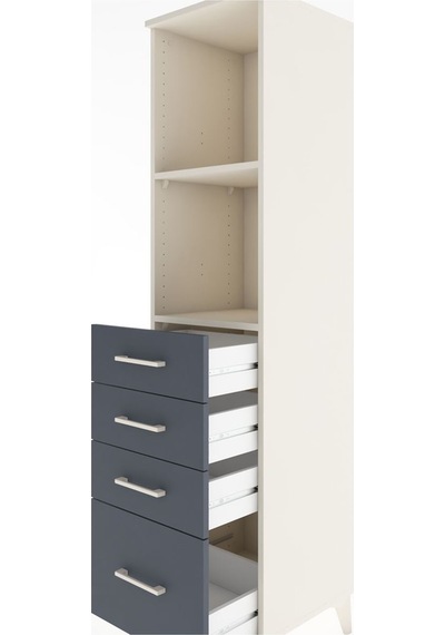 Hyperion Dolap 2 Raflı 4 Çekmeceli 44x44x182 Aytaşı-antrasit Aytaşı