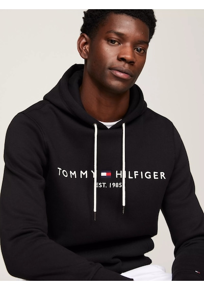 Tommy Hilfiger Erkek Core Tommy Logolu Sweatshirt - Siyah Siyah
