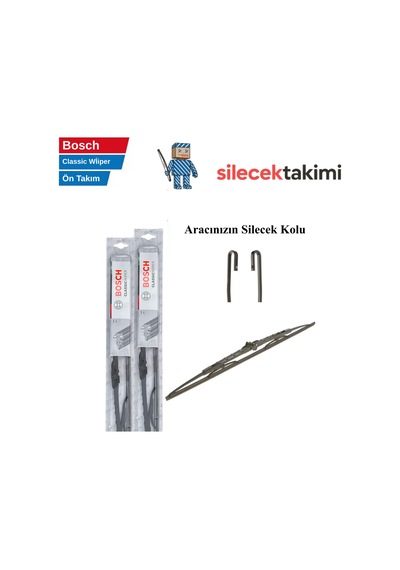 Chrysler Voyager 2007 Silecek Takımı Ön Bosch Classic Wiper Telli