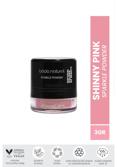 Bade Natural Sparkle Powder Shinny Pink Toz Işıltılı Allık Doğal