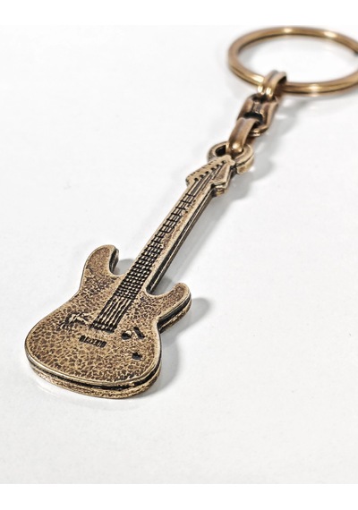 Antik Bronz Gitar Figürlü Metal Anahtarlık Müziğin Özgür Ruhu Ve Zamansız Stil Çok Renkli